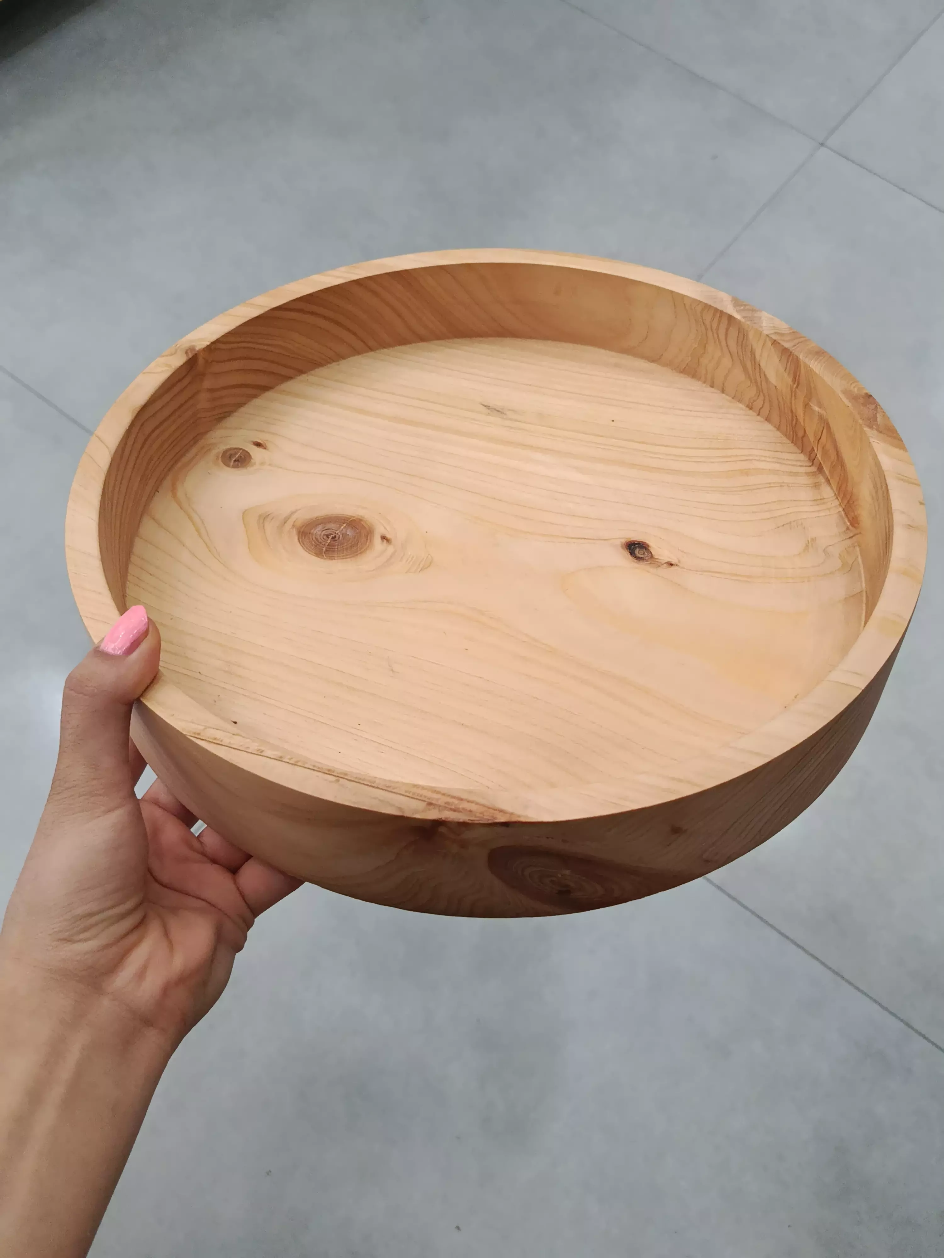 سینی گرد چوبی بزرگ مفیدی