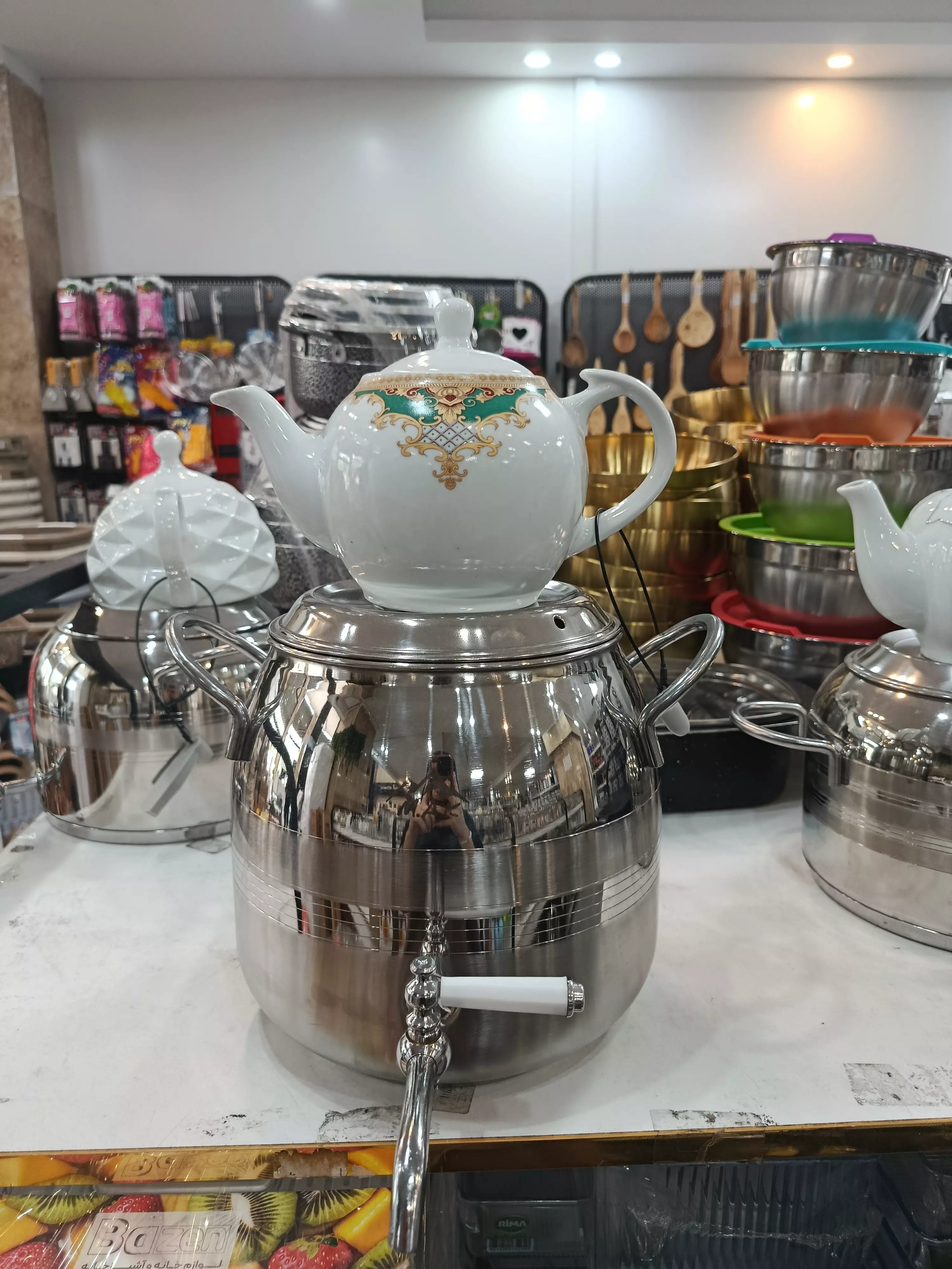 کتری قوری مک دسته استیل