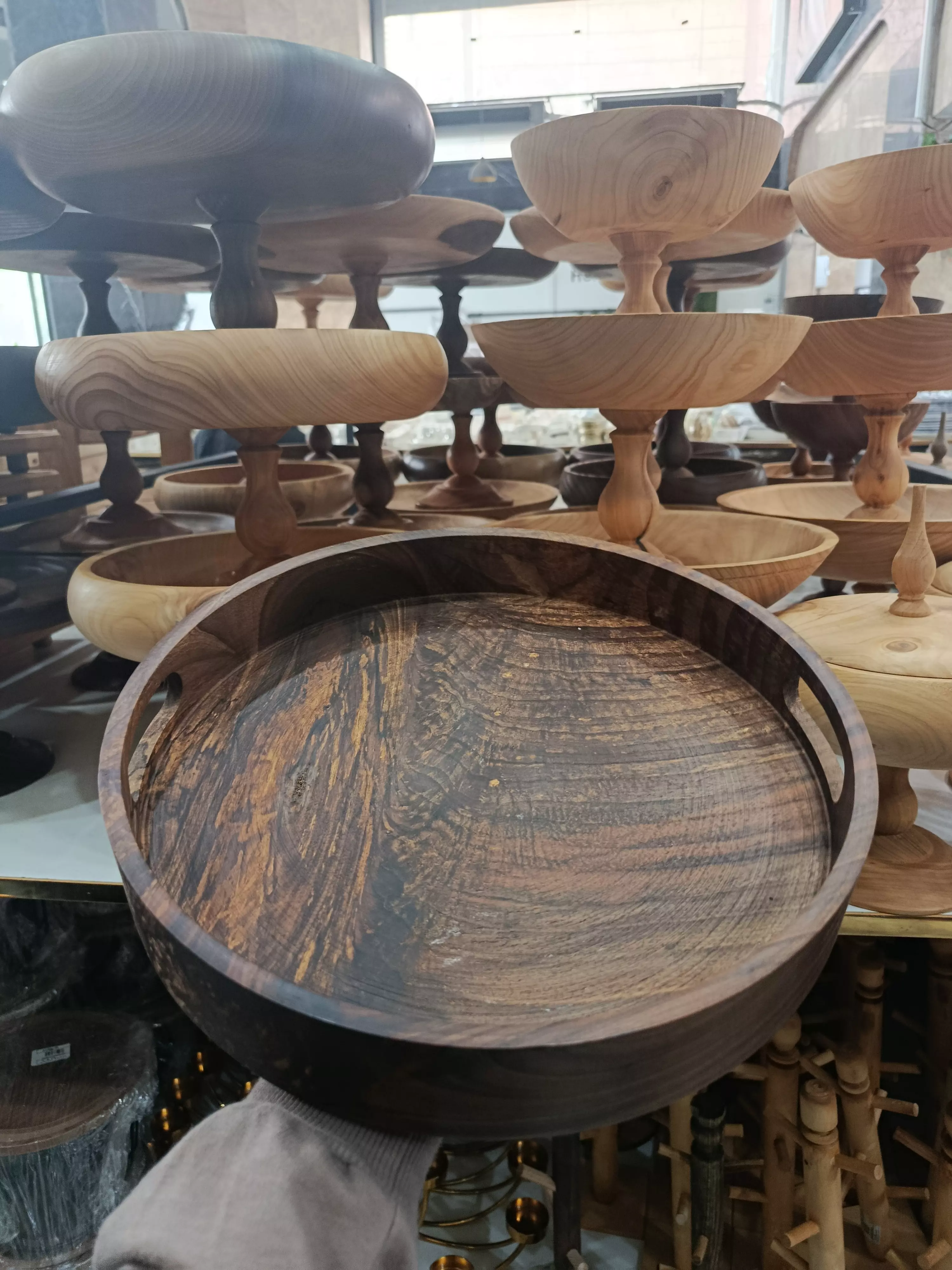 سینی 30 سانت چوبی گردو هادی