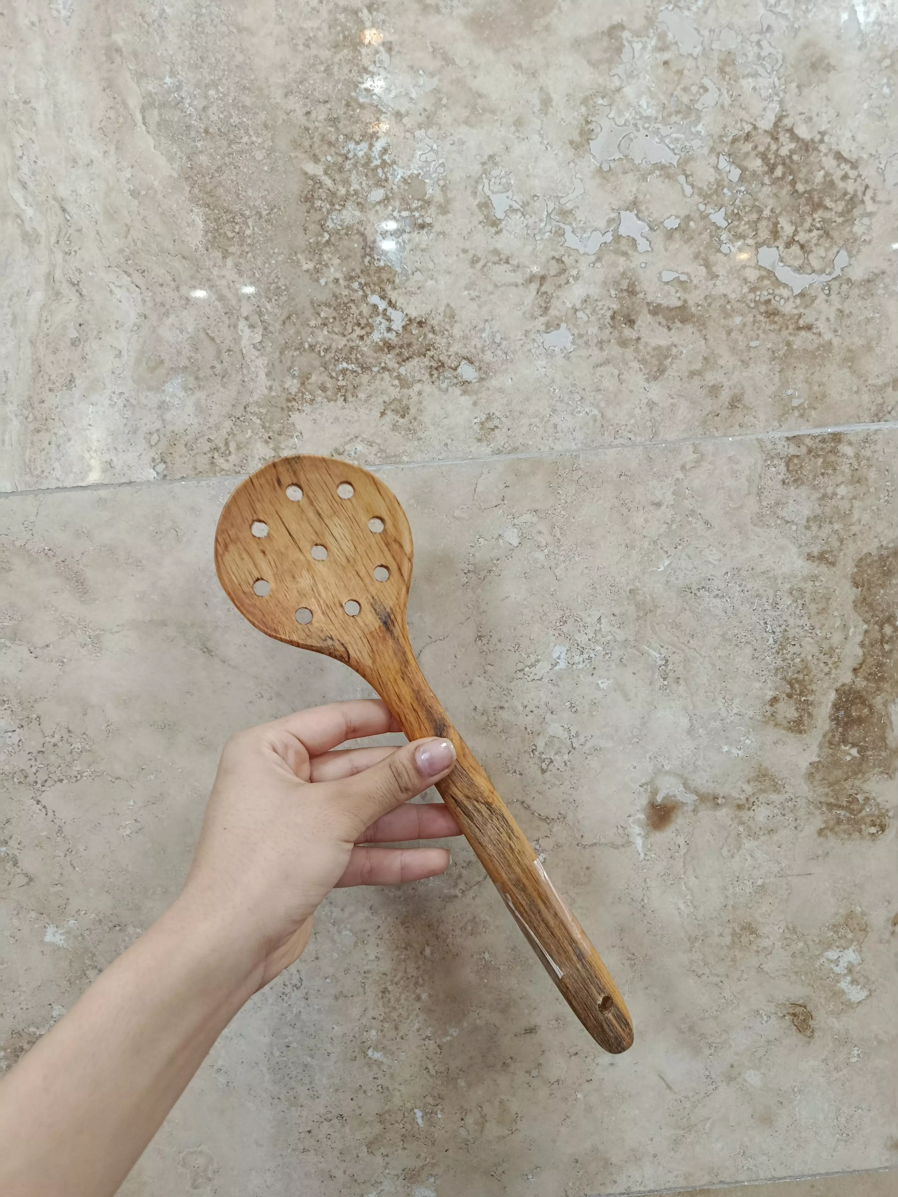 قاشق سر پهن بزرگ سوراخ دار مصطفی