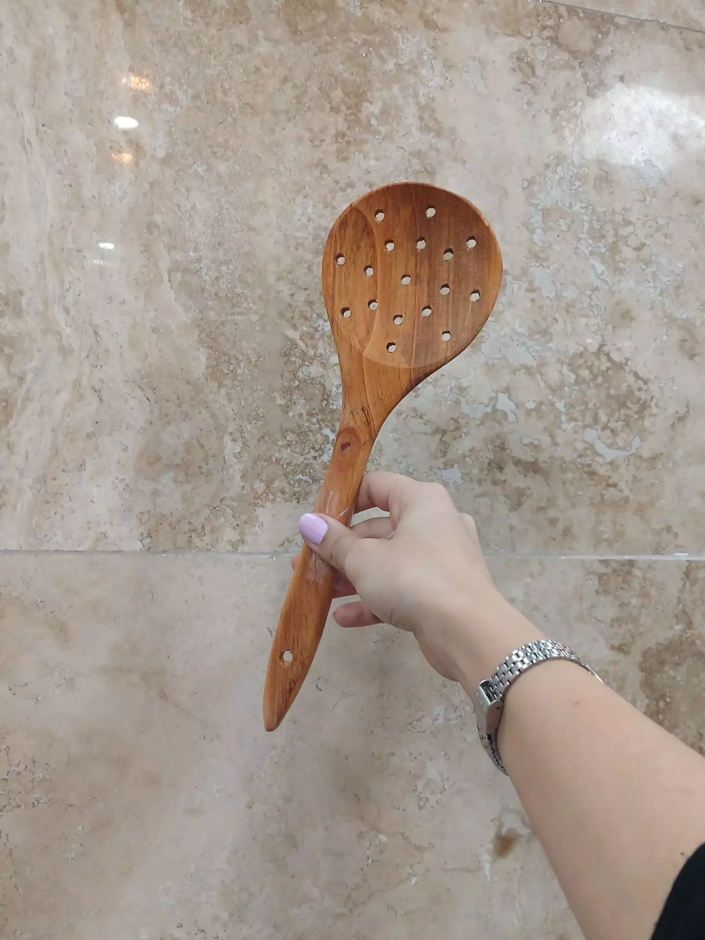 کفگیر سر پهن متوسط دسته بلند مصطفی