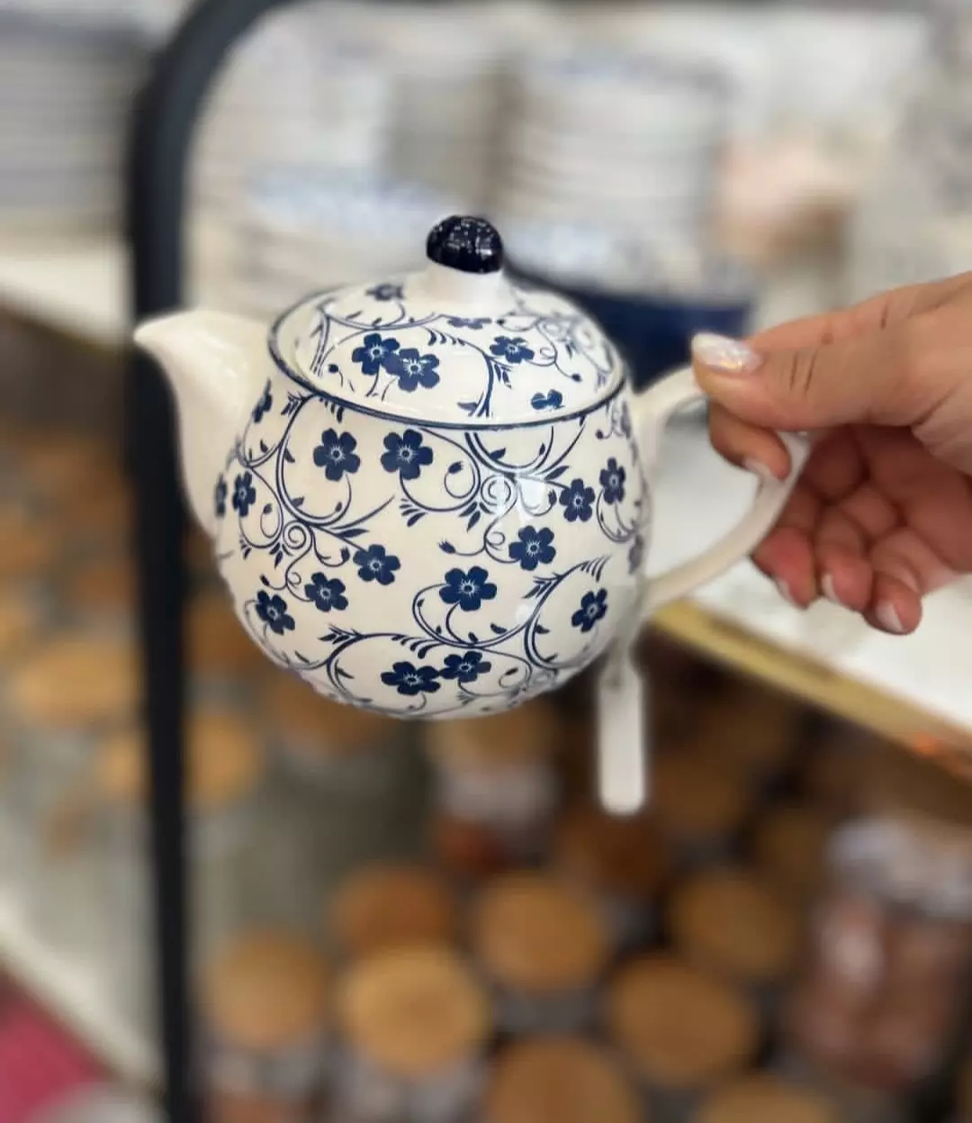 قوری گل آبی