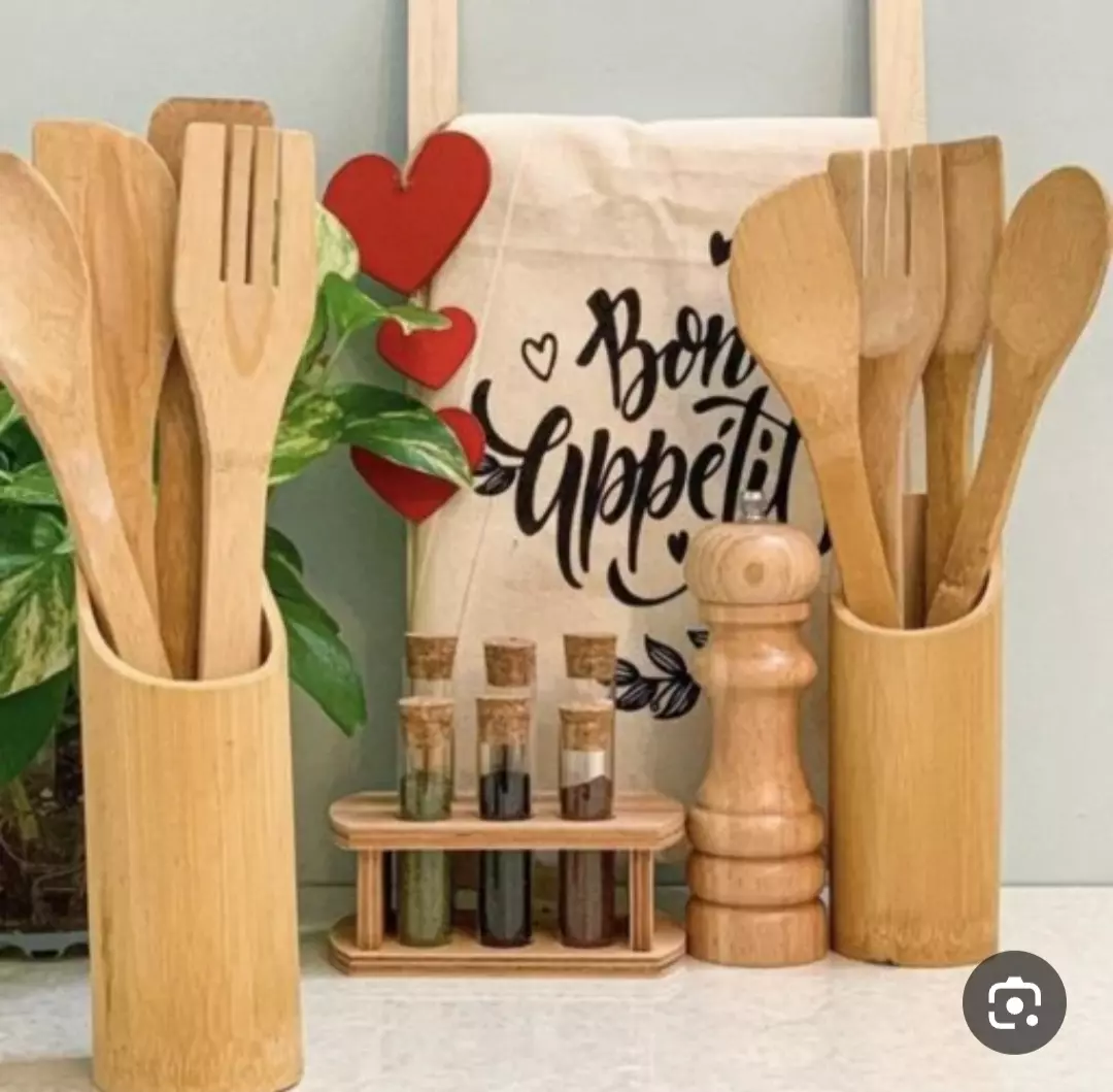 کفگیر ملاقه 5 پارچه چوبی