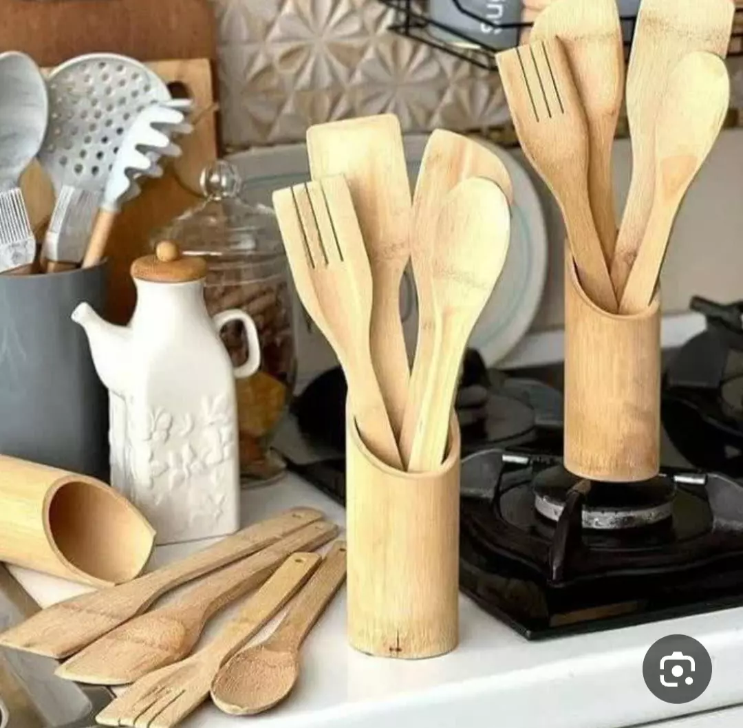 کفگیر ملاقه 5 پارچه چوبی