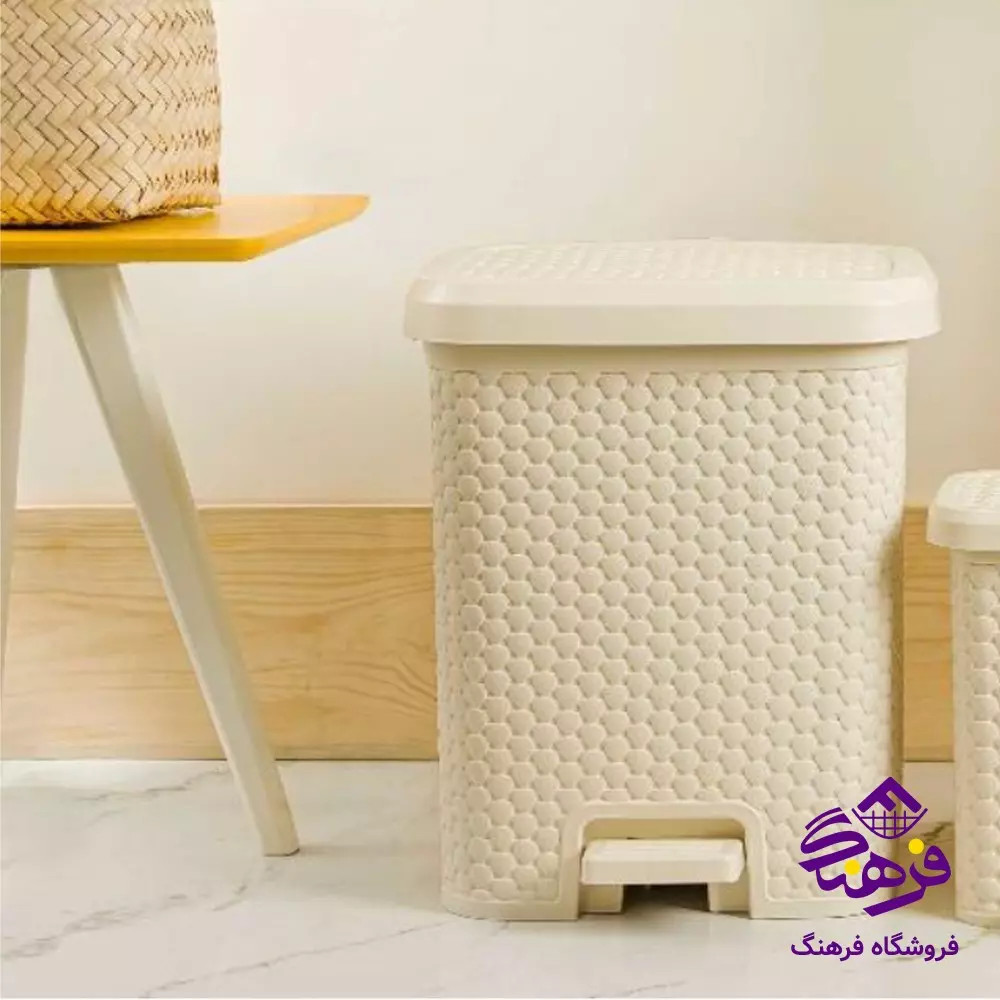 سطل پدالی بزرگ حصیری اکسون