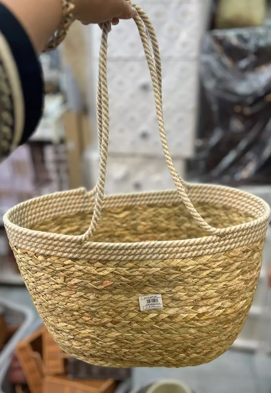 زنبیل حصیری بزرگ