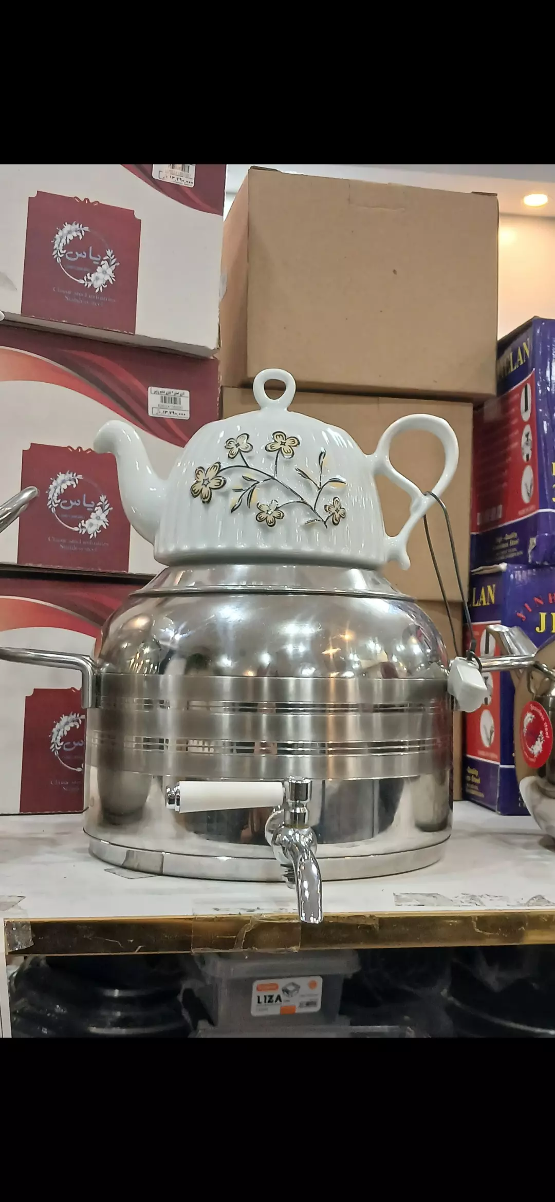 کتری قوری نفیس دسته استیل