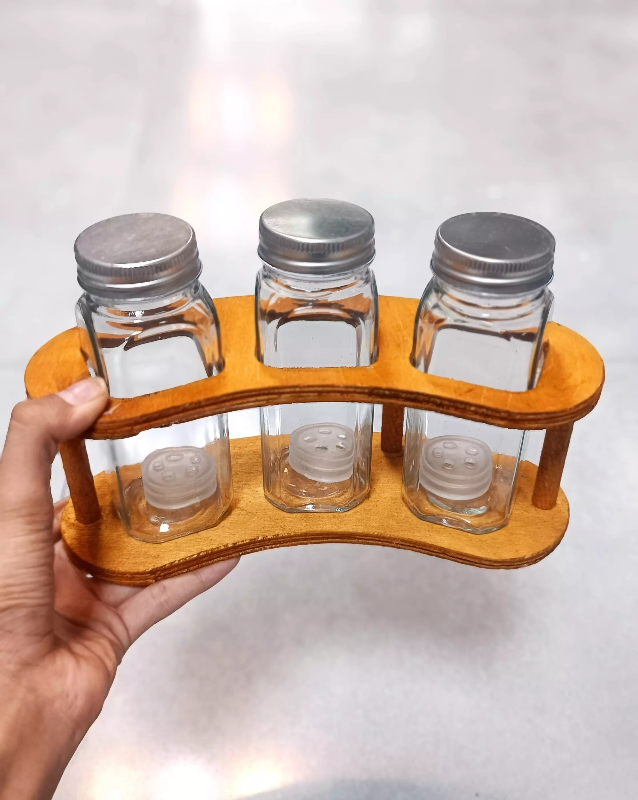 جا ادویه سه عددی چوبی