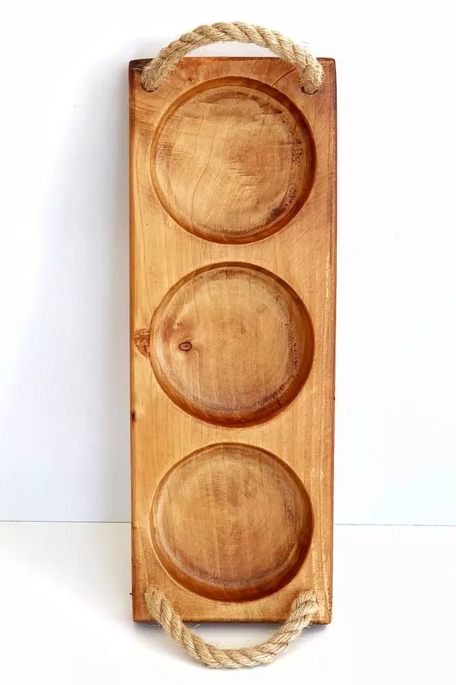 اردوخوری 3 خانه دسته کنفی تمام چوب