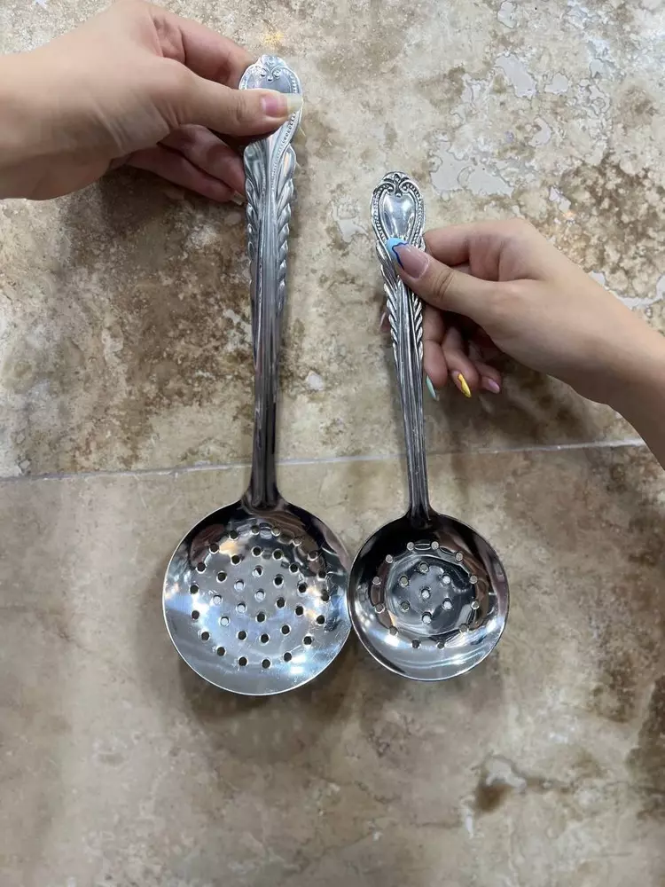 ملاقه کفگیر سوراخ دار کوچک حراجی درجه 1