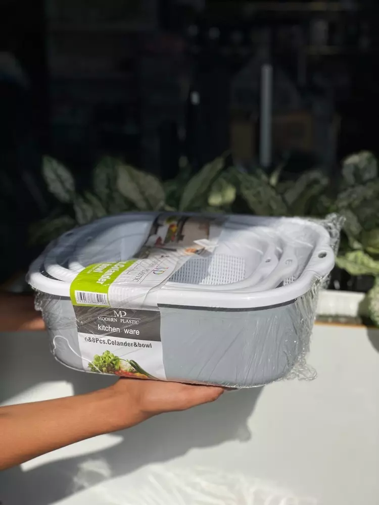 ست آبکش و لگن ۶ پارچه نسترن مدرن