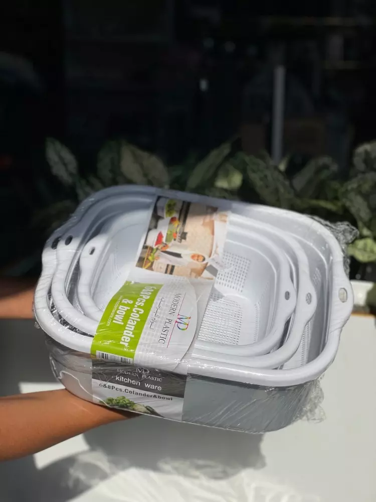 ست آبکش و لگن ۶ پارچه نسترن مدرن