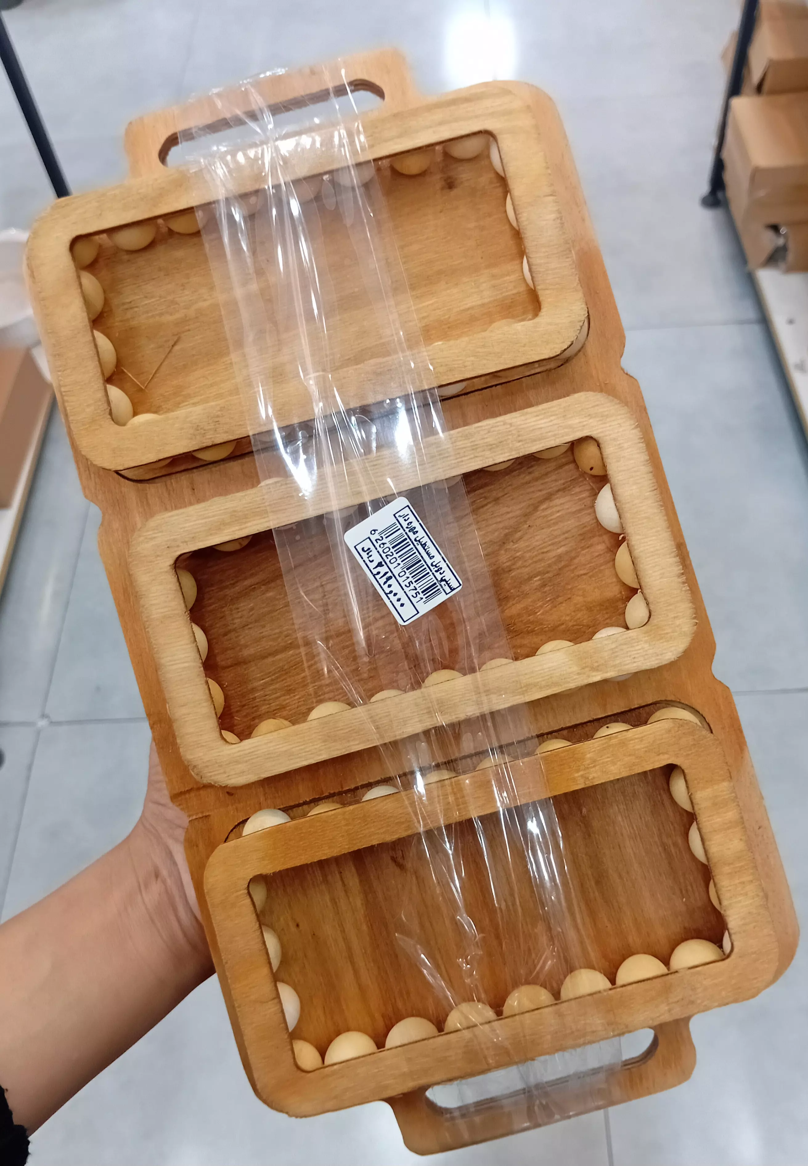 سینی دوبل مستطیل مهره دار