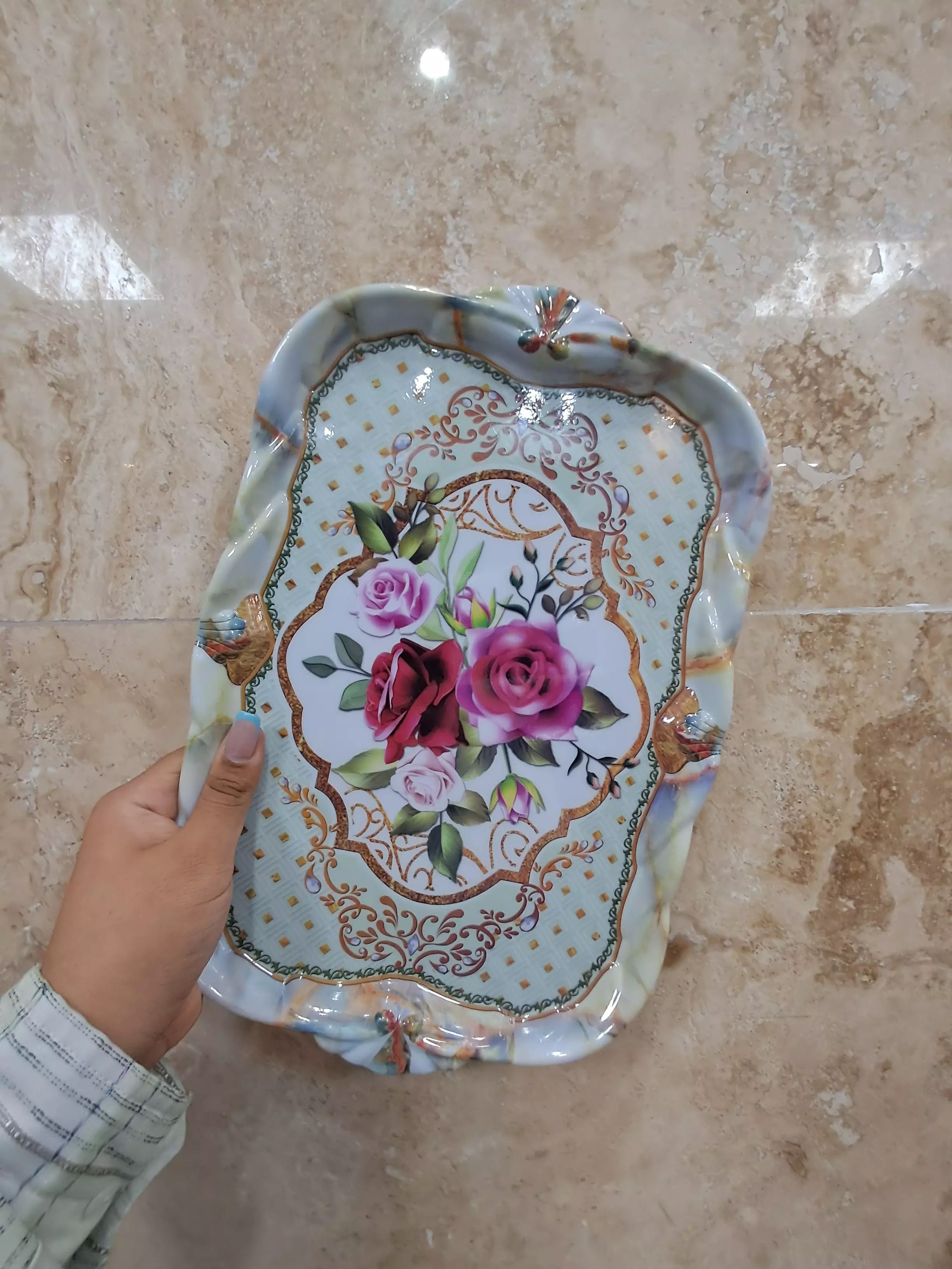 سینی ملامین متوسط گلدار