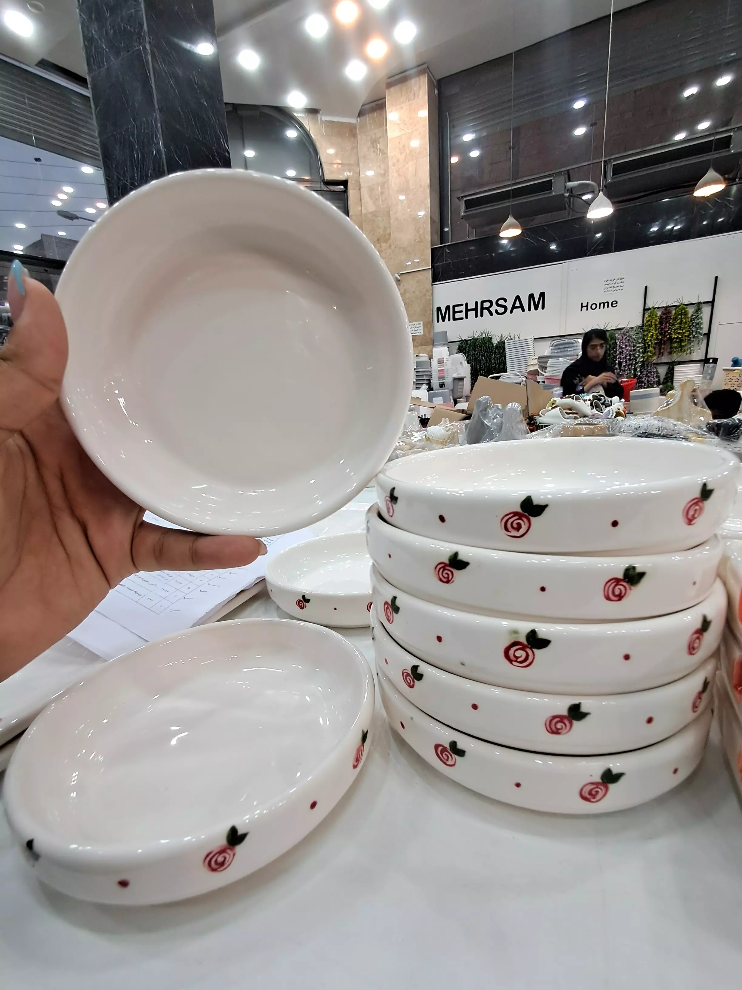 پیاله بزرگ طرح برگ مقصود