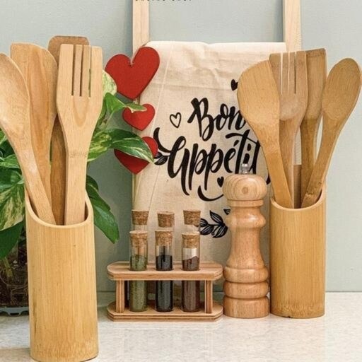 سرویس پنج پارچه کفگیر ملاقه چوبی