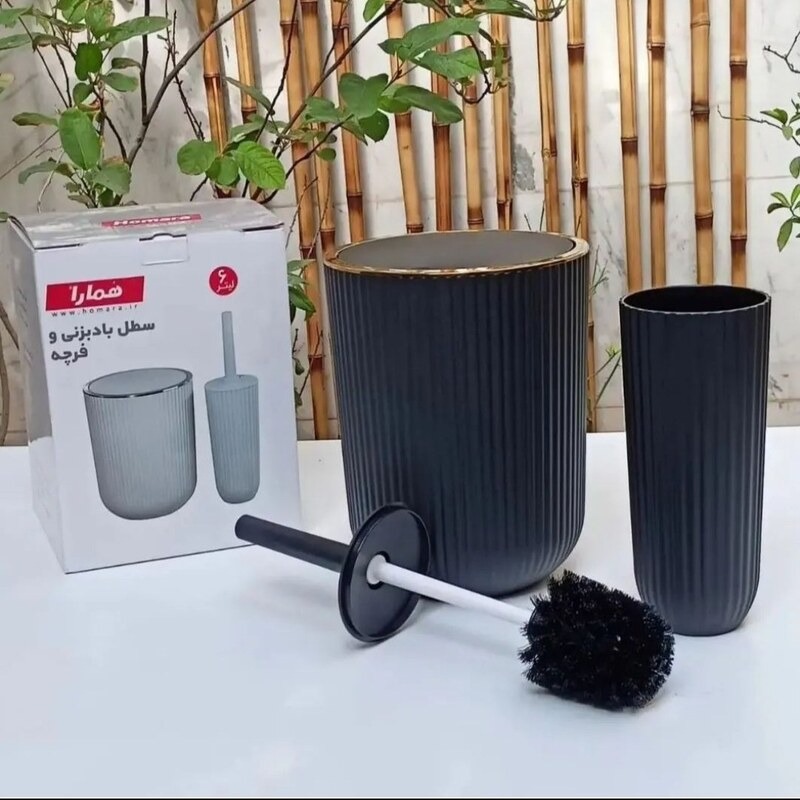 سطل بادبزنی و فرچه طرح زبرا