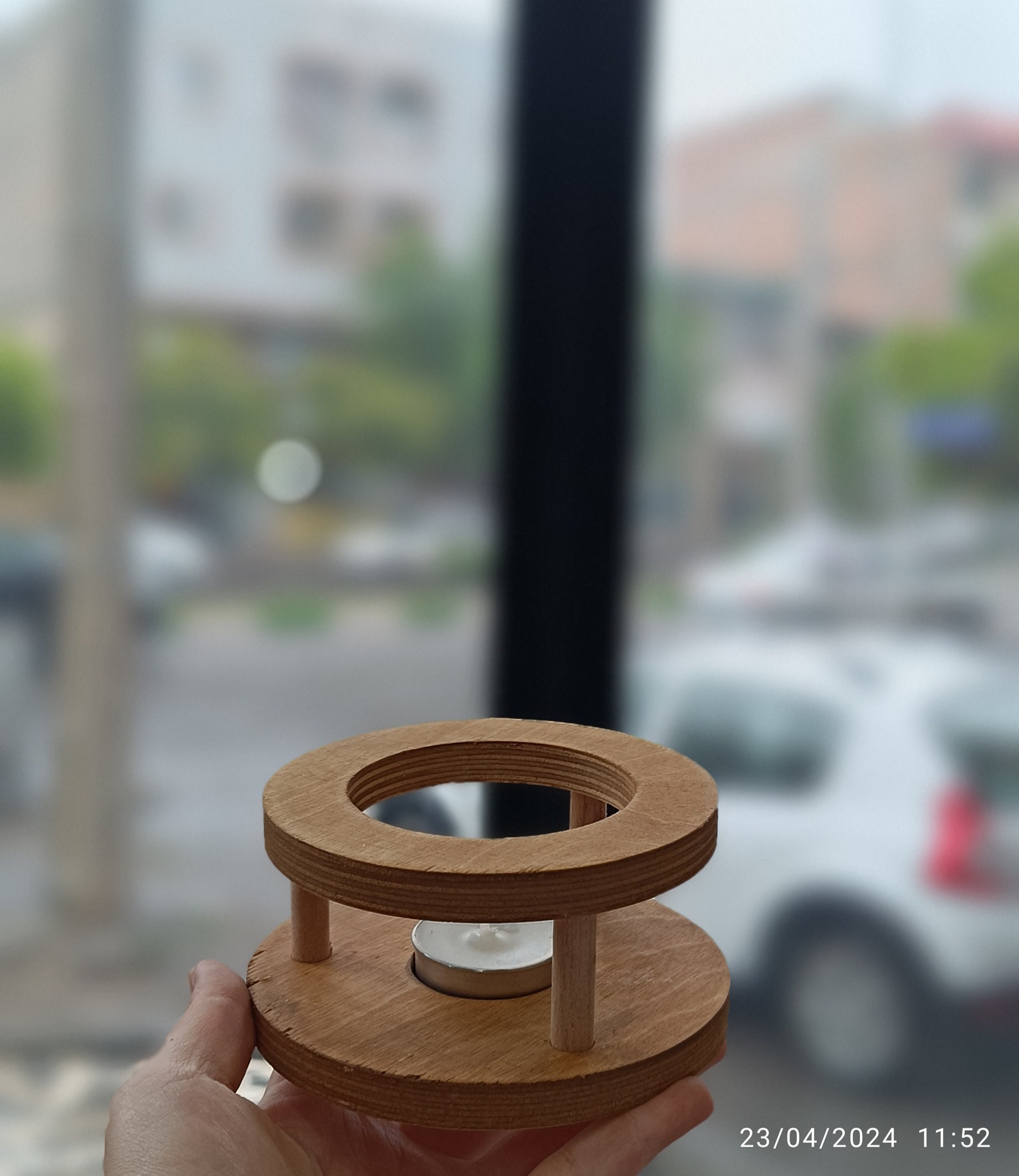 جا شمعی گرد و مربع وارمر چوبی