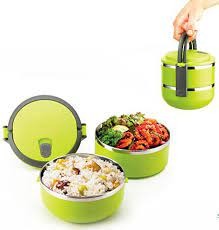 ظرف غذا 2 طبقه گرد رنگی