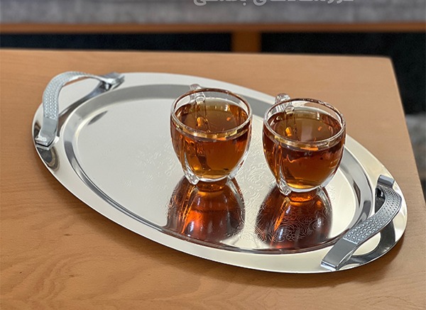 سینی استیل بیضی کوچک