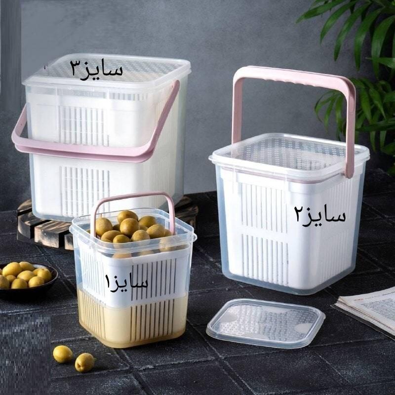 ظرف نگهداری ترشی و لبنیات 3 با سبد مانیا