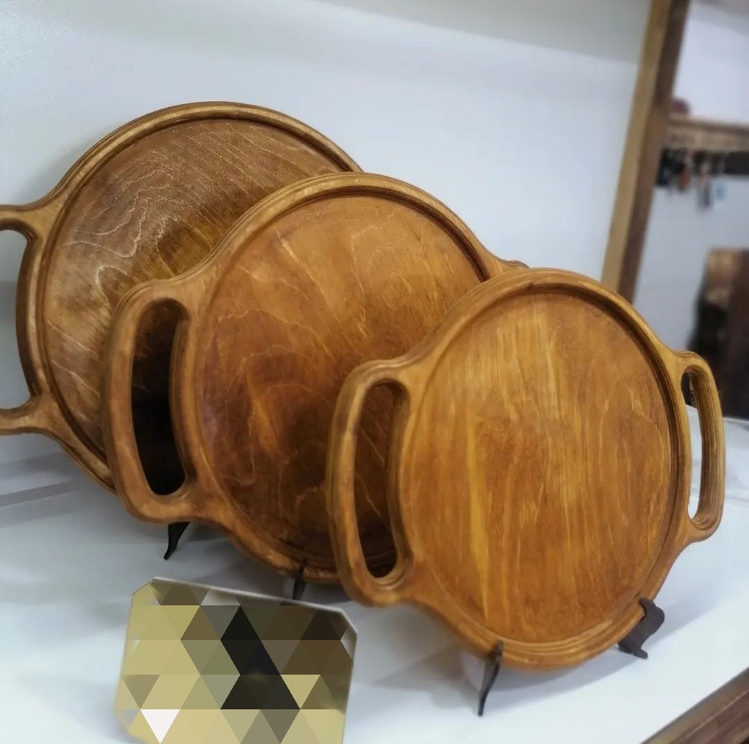 سینی سه تیکه مستطیل گرد دسته دار
