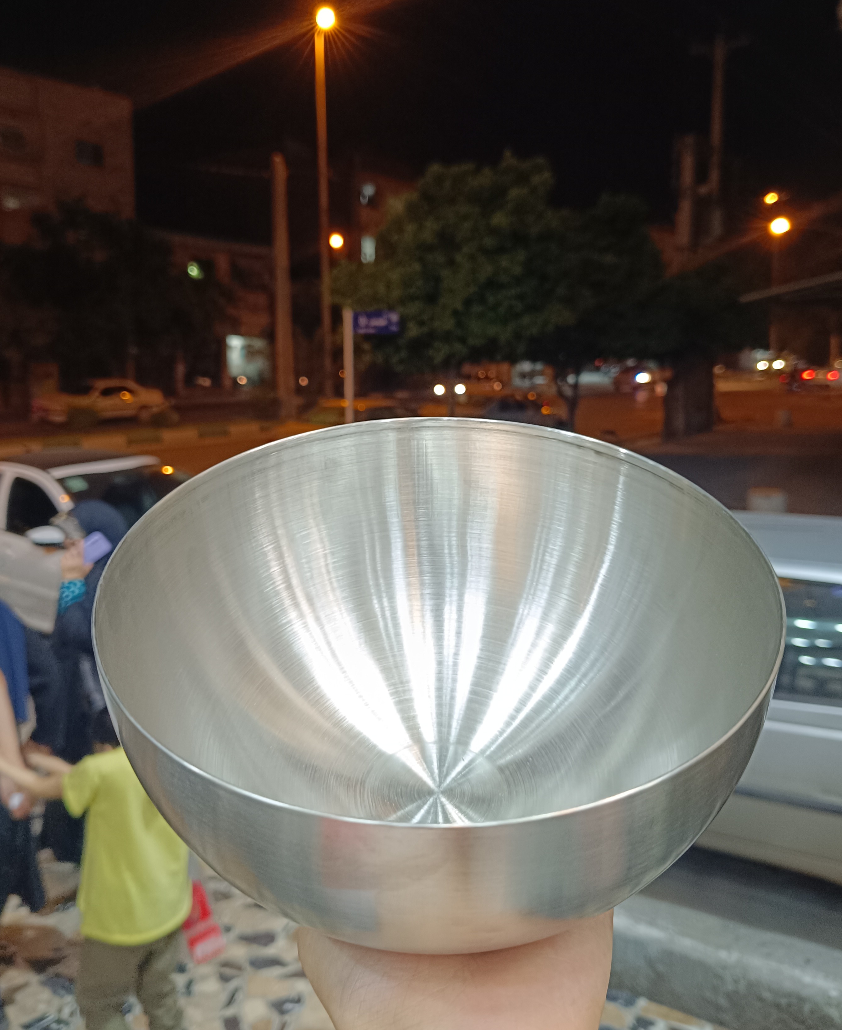 کاسه استیل نقره ای