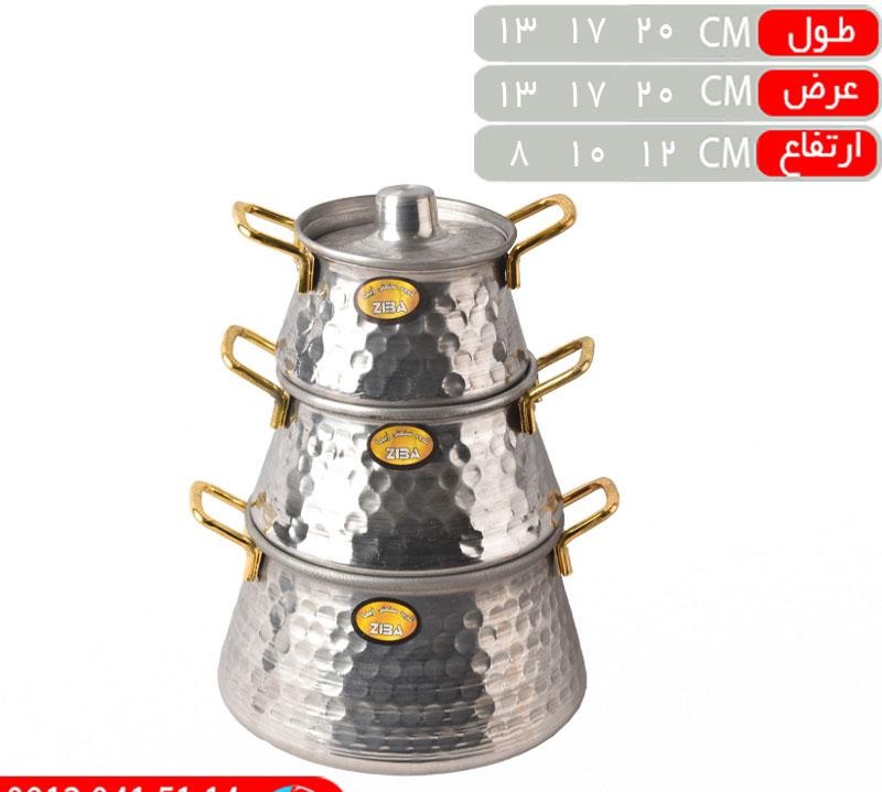 قابلمه چکشی 3 عددی دسته طلایی