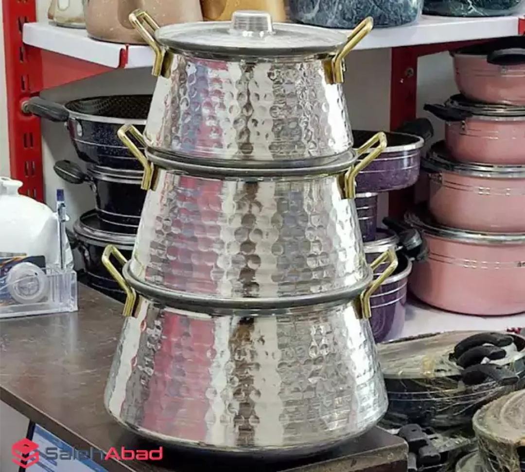 قابلمه چکشی 3 عددی دسته طلایی