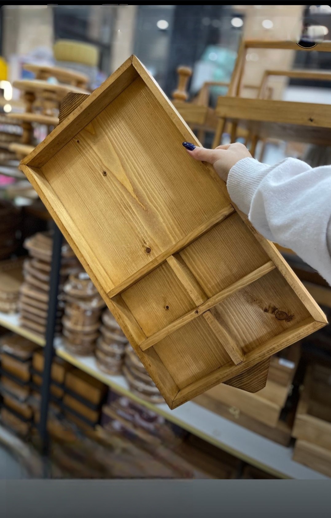 سینی تیبگ دار چوبی