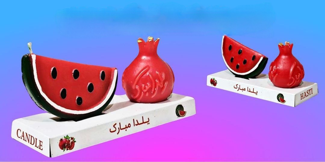پک دو عددی شمع هندوانه و انار