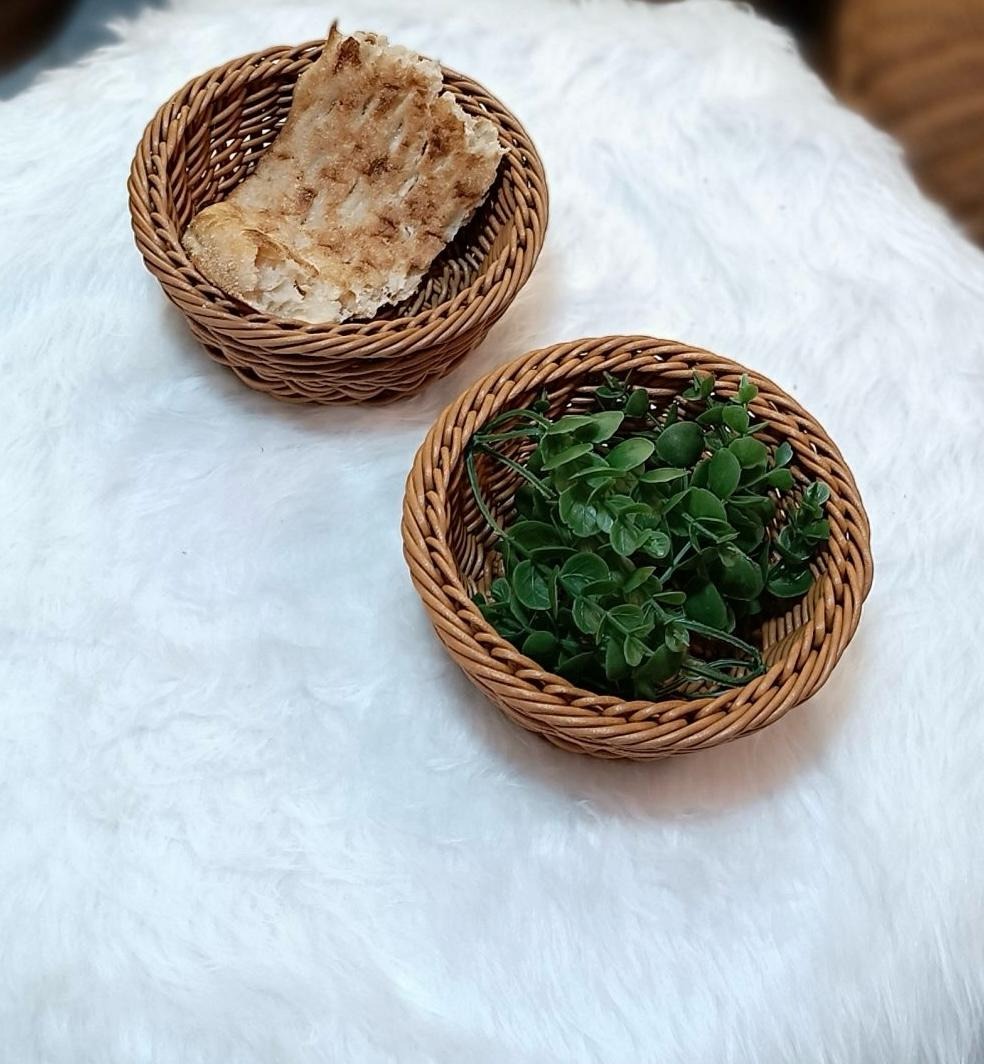 سبد سبزی گرد حصیری