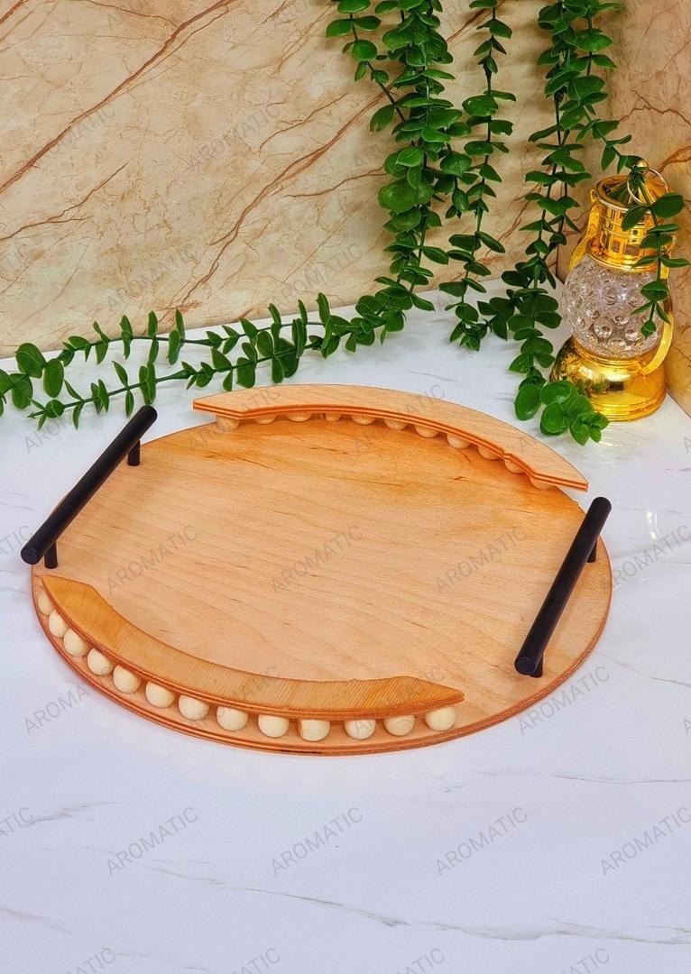 سینی گرد مهره دار دسته فلز