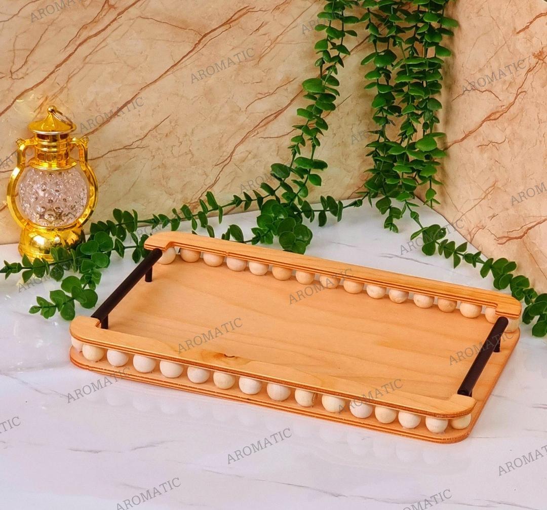 سینی مستطیل مهره دار دسته فلزی