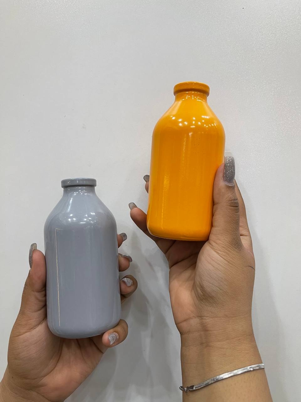 گلدان رنگی بزرگ شیشه ای