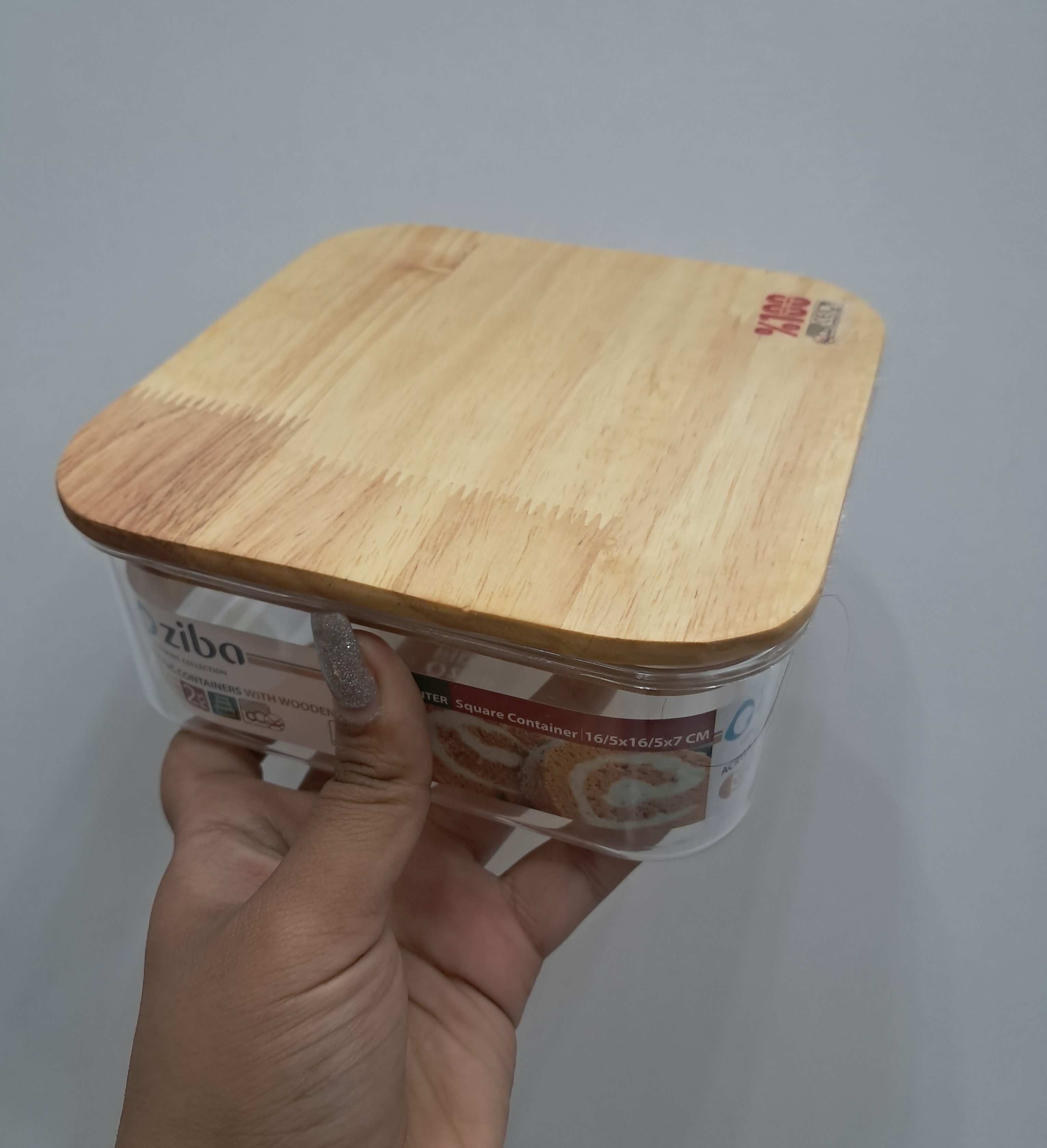 ظرف مربع درب چوبی زیباسازان